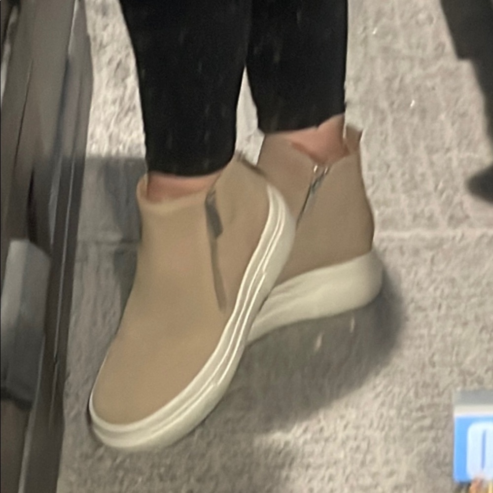 Tan Platform Sneakers with Chunky Soles